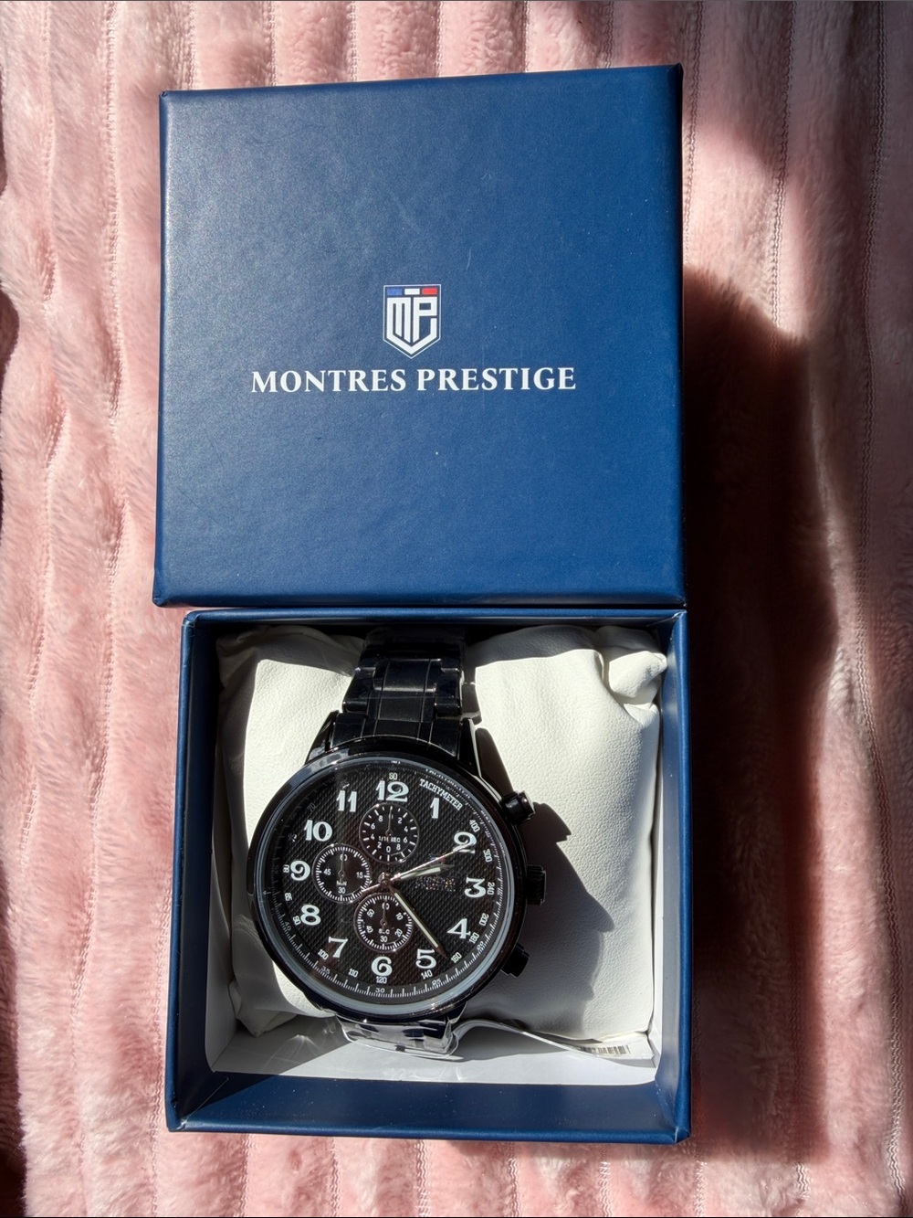 Montres Prestige MPW-0322 Men’s Black Watch 44mm – New in Box